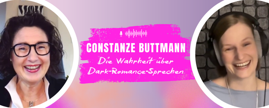 Constanze Buttmann rechts, Jennifer Rolle links, mittig Titel ‚Die Wahrheit über Dark‑Romance‑Sprechen‘.