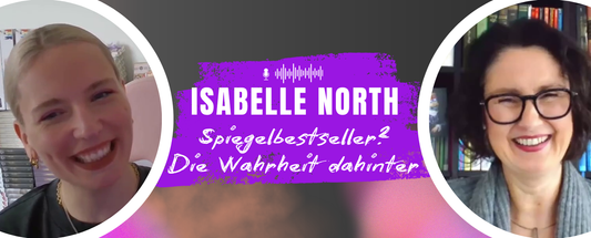 Isabelle North links, Jennifer Rolle rechts, mittig Titel ‚Spiegelbestseller? Die Wahrheit dahinter‘.