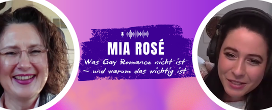 Mia Rosé rechts, Jennifer Rolle links, mittig Titel ‚Was Gay Romance nicht ist – und warum das wichtig ist‘.