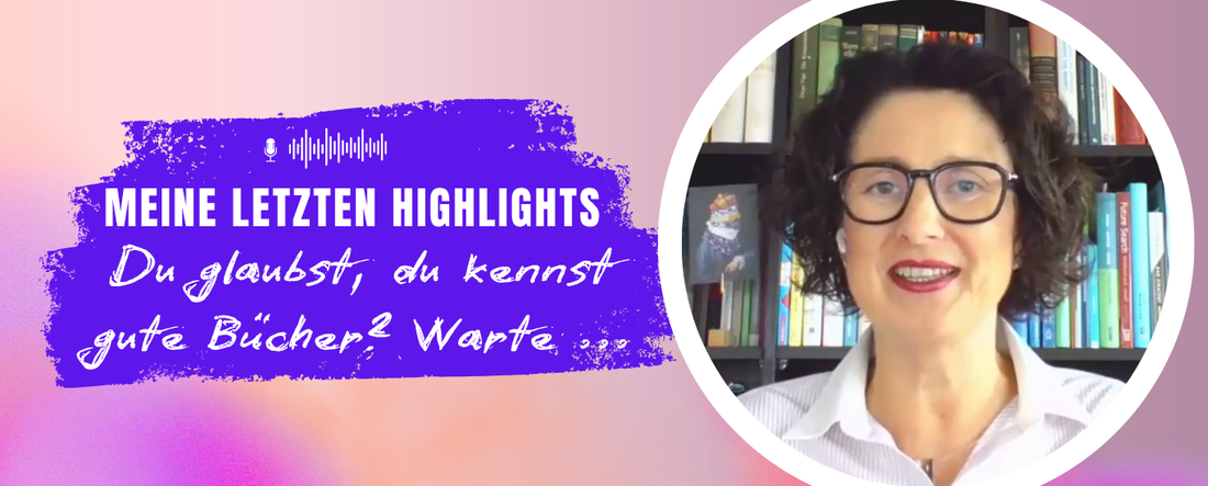 Jennifer Rolle recht, links Titel ‚Du glaubst du kennst gute Bücher? Warte ...‘.